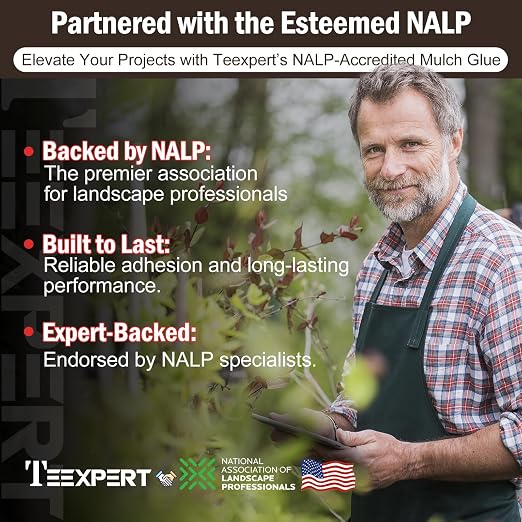 Teexpert Mulch Glue for Landscaping: 1 Gallon Rock Glue for Landscaping & Gravel Binder - Max Strength, Long Lasting Hold, Permeable Adhesive to Lock Pea Gravel, Stones, Rubber Mulch & Pine Straw