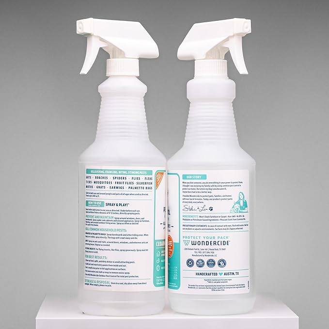 Wondercide - Indoor Pest Control Spray for Home and Kitchen - Ant, Roach, Spider, Fly, Flea, Bug Killer and Insect Repellent - with Natural Essential Oils - Pet and Family Safe — Cedarwood 32 oz
