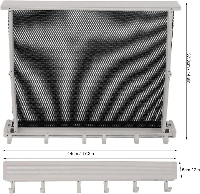 Pilipane Retractable Clothes Drying Rack Wall Mount Foldable Laundry Organizer with Breathable Mesh Platform for Patio Bathroom Aluminum 42x37.8cm (White)
