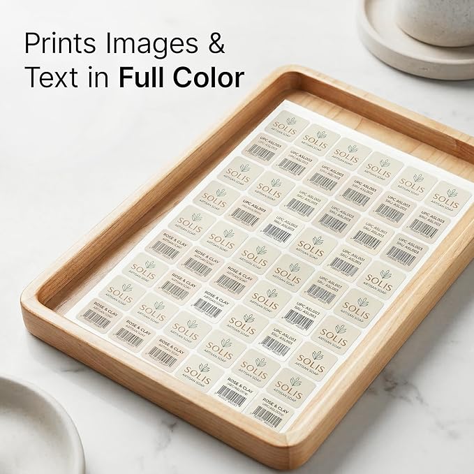 1" X 1" Matte White Printable Labels (100 Sheets, 6300 Stickers) Custom Stickers, Logo and Barcode Stickers for Laser & Inkjet Printers - Spartan Industrial Template S001