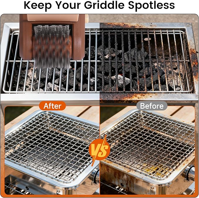 Electric Grill Brush, Cordless Rechargeable BBQ Cleaner with 700 RPM High-Torque Rotary Power, Bristle-Free Stainless Steel Mesh Head, Detachable Dishwasher-Safe Grill Scrubber for Outdoor Barbecue