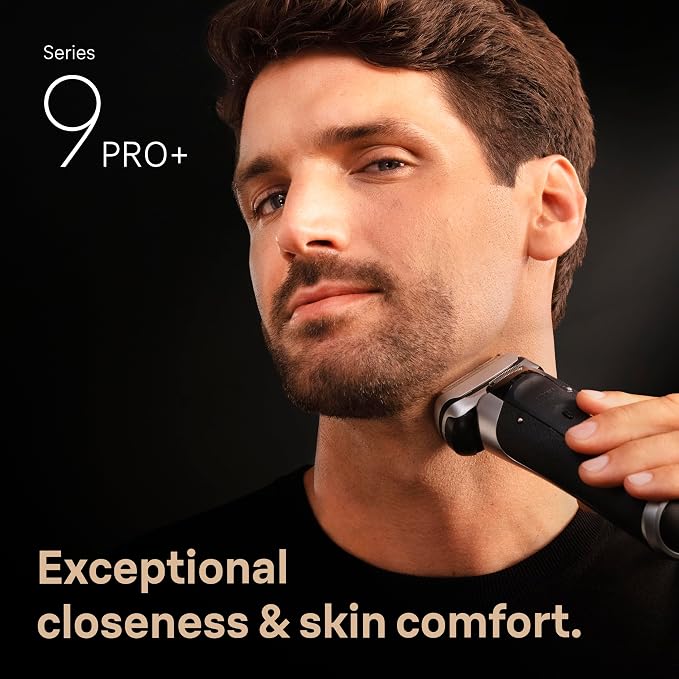 Braun Series 9 PRO+ Electric Shaver for Men, Wet & Dry Foil Razor, 6-in-1 SmartCare Center, Built-in Precision ProTrimmer, Replacement Head, Travel Case, Black 9660CCPS