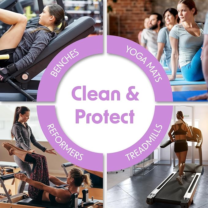 Wipex Yoga Mat Cleaner & Fitness Gym Wipes - Natural Lavender & Vinegar - 75 Count for Cleaning Yoga Mats, Spinning & Peloton Bikes, Weight Machines & Surfaces - 12 Pack Case