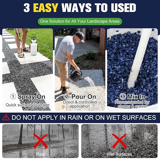 Teexpert Mulch Gravel Glue for Landscaping: 1 Gallon Rock Glue Fast-Dry Gravel Adhesive for Stone Pea Pebble Rubber,Strong Weather-Resistant Rocks Lock for Landscape Outdoor Yards Garden Bed Paver