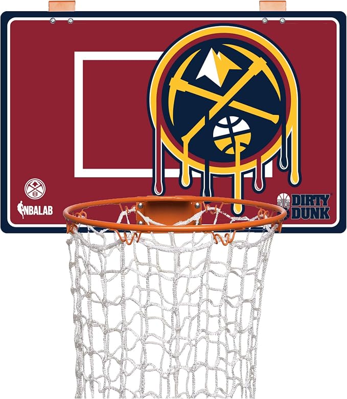 Dirty Dunk Over-The-Door Basketball Hoop Laundry Hamper, Denver Nuggets, NBA