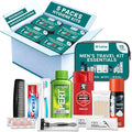 Bulk 5 Case Pack of Mens 15 Piece Set Hygiene Kits, Bulk Travel Size Toiletries Kits, Deodorant, Shampoo, Body Wash, Shaving Cream, Razor, Toothbrush, Toothpaste, Comb, Flossers, Swabs