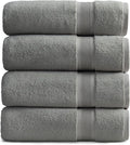 Springtree Home Luxury Bamboo Rayon Bath Towel Set | 4-Pack | Carbon Grey | 35% Bamboo Rayon - 65% Zero Twist Cotton | Absorbent Quick-Dry Towels for Bathroom | Ultra Soft | OEKO-TEX Standard 100