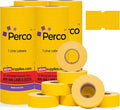 Perco 1 Line Yellow Labels - 32,000 Blank Price and Date Gun Labels for Perco Lite, X, Plus and Pro 1 Line Price and Date Guns - 32 Rolls, 4 Sleeves - Made in USA