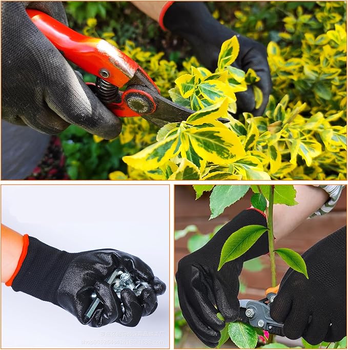 PU Safety Work Gloves Nitrile Coated Mechanic Gloves 72 Pairs | 144 Count Industrial Protective Hand Mittens, Wear Resistant Construction Repairing Warehouses Yard Working Gloves Gear