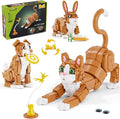 3-in-1 Orange Cat Building Set, Build a Cat, Dog or Rabbit, Creative Animal Building Toy for Kids Ages 8+, Gift for Animal Lovers, Girls and Boys