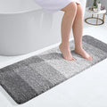 OLANLY Bathroom Runner Rugs Mat 47x17, Extra Soft Absorbent Microfiber Bath Rugs, Rubber Backing, Quick Dry, Washable Long Bath Mats for Bathroom Floor, Tub and Shower, Home Decor Accessories, Grey