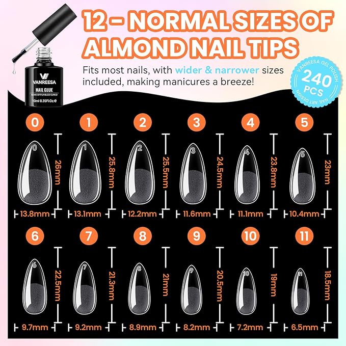 VANREESA 148Pcs Gel Nail Polish Kit with U V Light Almond Nail Tips Nail Drill -60 All Seasons Colors Gel Polish Set with 6Pcs Base Top Coat Gel Nail Kit for Beginners with Everything Gifts for Women