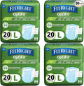 FitRight Adult Incontinence Briefs with Tabs, Moderate Absorbency, Large, 44" to 56", 80 Count