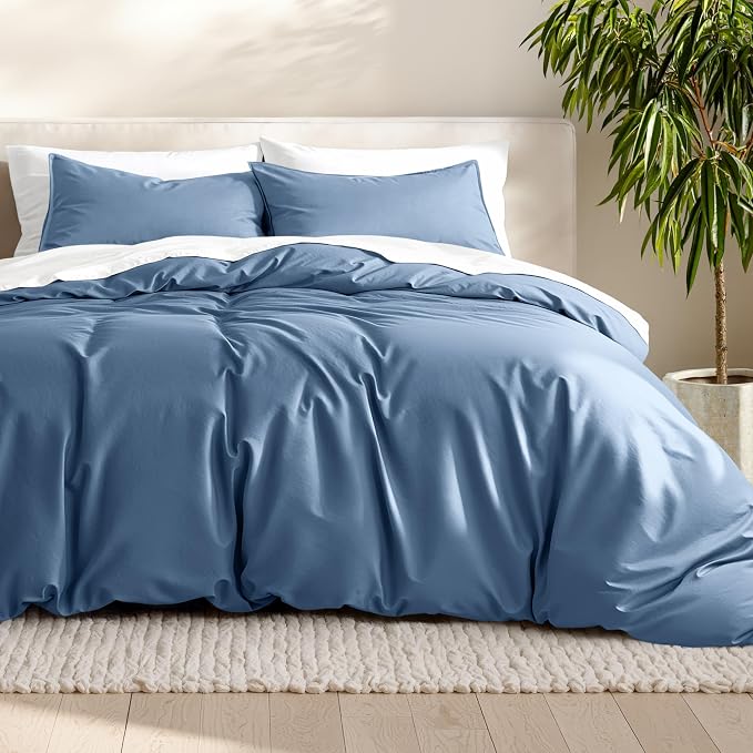 Bare Home Bedding Duvet Cover King Size - Premium 1800 Super Soft Collection - Lightweight, Cooling - Soft Breathable Bedding Duvet Cover (King, Coronet Blue)