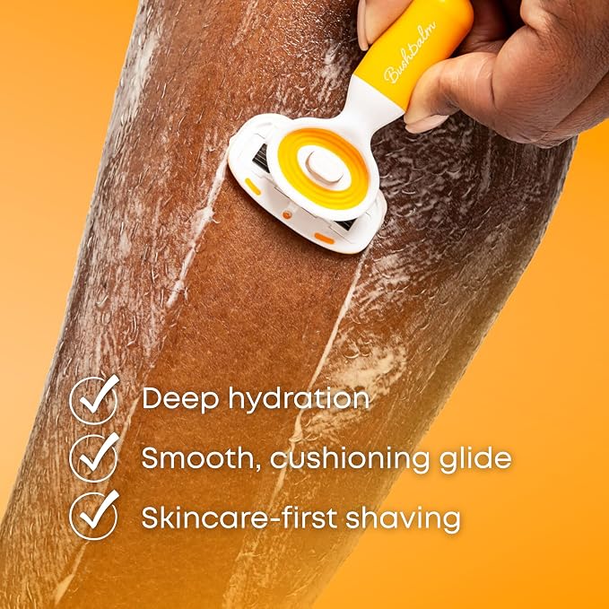 Bushbalm Shaving and Ingrown Hair 3 Step Routine – Reduce Razor Bumps & Hydrate – Shave Jelly, Ingrown Hair Oil and Exfoliating Scrub – Vanilla Tangerine