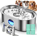 4.2Gal Extra Large Dog Water Fountain, 16L Stainless Steel Pet Water Fountain for Large Dogs, No Spill Dog Water Bowl Dispenser with Deeper Wider Bowl, 68-Cup Water Tank for Multi-Pet