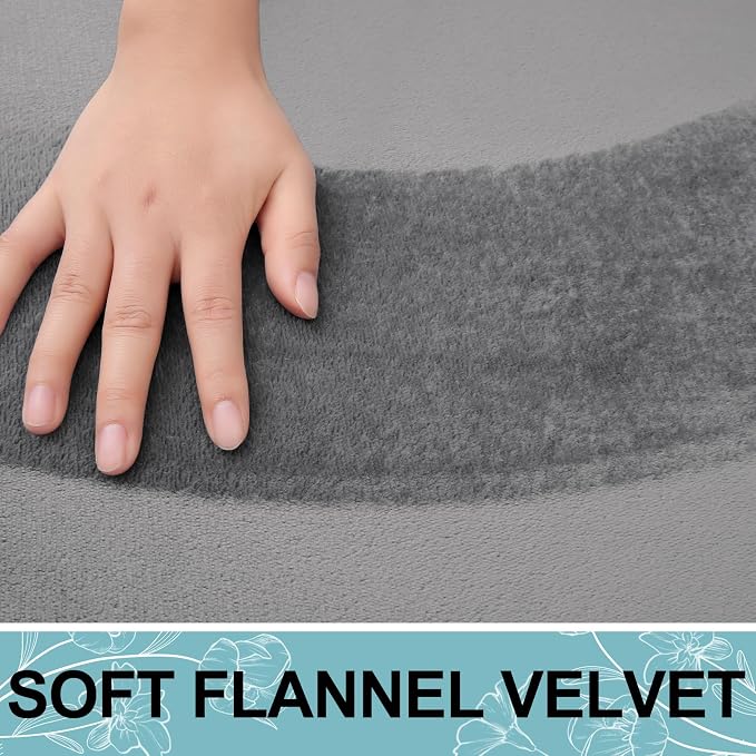 Smiry Memory Foam Bath Mat 47x32, Extra Soft and Absorbent Bathroom Mats, Non Slip Washable Carpet for Floor, Shower and Tub, Grey