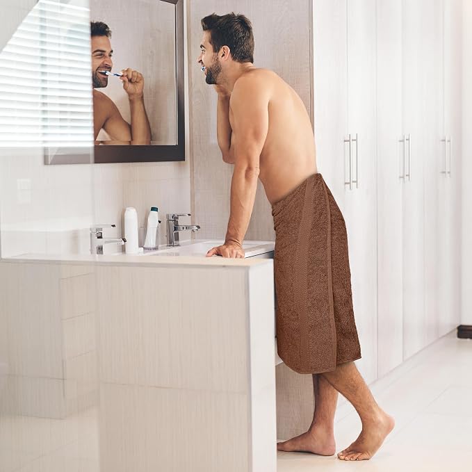 Medium Size Bath Towels Set of 6 – 100% Cotton Terry – 24" x 48" – Quick Dry, Soft & Highly Absorbent – Acorn Towels for Bathroom, Gym, Spa, Pool & Daily Use