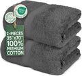 Towel Bazaar 2-Piece Jumbo Bath Towel Set, Cotton Turkish Towels, 35x70 Luxury Towel Super Soft and Absorbent, Perfect Use for Bathroom, Shower Towels - Dark Gray