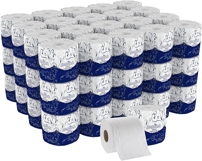 Georgia-Pacific Angel Soft Ultra Professional Series 2-Ply Embossed Toilet Paper by GP PRO (Georgia-Pacific), 16560, Paper, 60 Count (Pack of 1), White, 24000 sheets per case