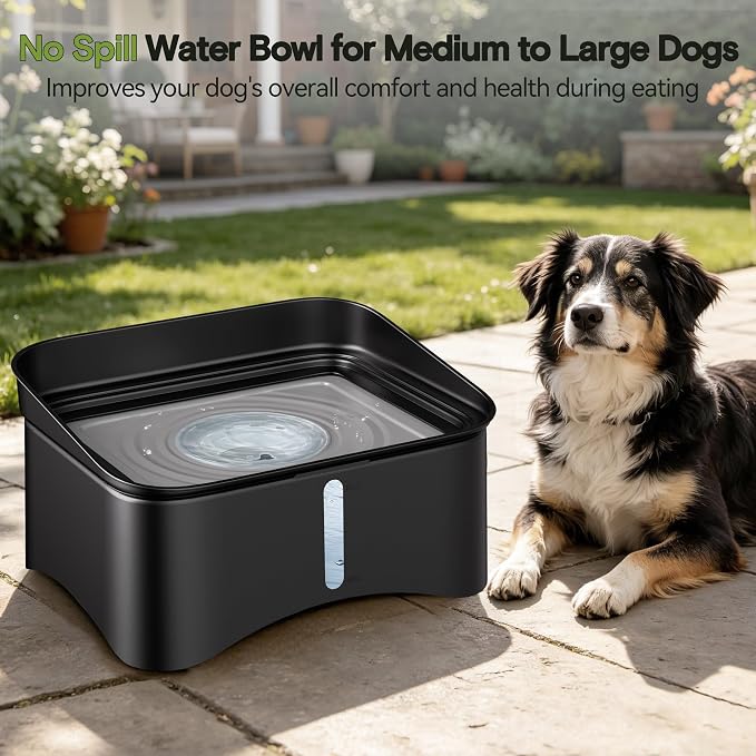 UPSKY 2.9Gal No Spill Dog Water Bowl, 4 Height Adjustable Elevated Bowl | Super Large Capacity, Slow Drinking Feeder, No-Splash, Anti-Slip, Folding Design, Suitable for Senior Dog and Multi-Pet Homes