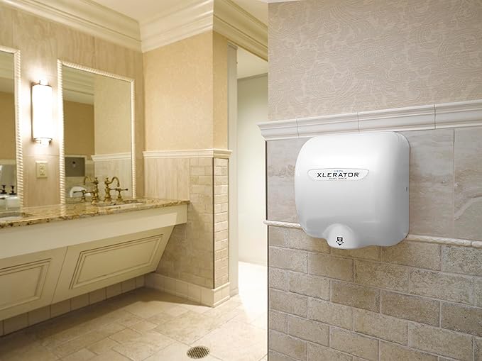 XLERATOR Hand Dryer with Electrostatic HEPA Filtration (eHEPA), High-Speed, Touchless, 110 Volts, XL-BW-H-110V