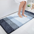 OLANLY Bathroom Runner Rugs Mat 47x24, Extra Soft Absorbent Microfiber Bath Rugs, Rubber Backing, Quick Dry, Washable Long Bath Mats for Bathroom, Tub and Shower, Home Decor Accessories, Navy Blue