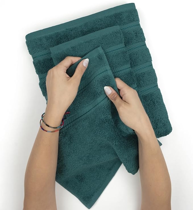 American Soft Linen 100% Cotton Luxury Turkish Towels, 6 Piece Towel Set | Soft Absorbent Quick Dry OEKO Tex Standard 100 Certificated Durable Machine Washable Breathable Premium Hotel Quality