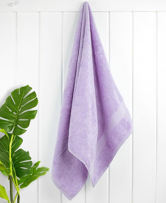 Cotton Paradise 100% Cotton Turkish Towel Set, Soft Absorbent Quick Dry, 4 Piece Bath Towel Set, Lilac