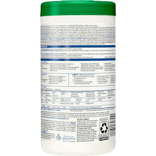 Clorox Healthcare Hydrogen Peroxide Cleaner Disinfectant Wipes, 6.75" x 9", 95 Count (Package May Vary)