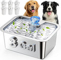 Dog Water Fountain with Silicone Mat - 3 Gallon Stainless Steel Pet Water Fountain with 6 Filters, Quiet Automatic Bowl Dispenser Drinking Waterer for Large Dogs & Multi-pet, Easy to Clean, Indoor Use