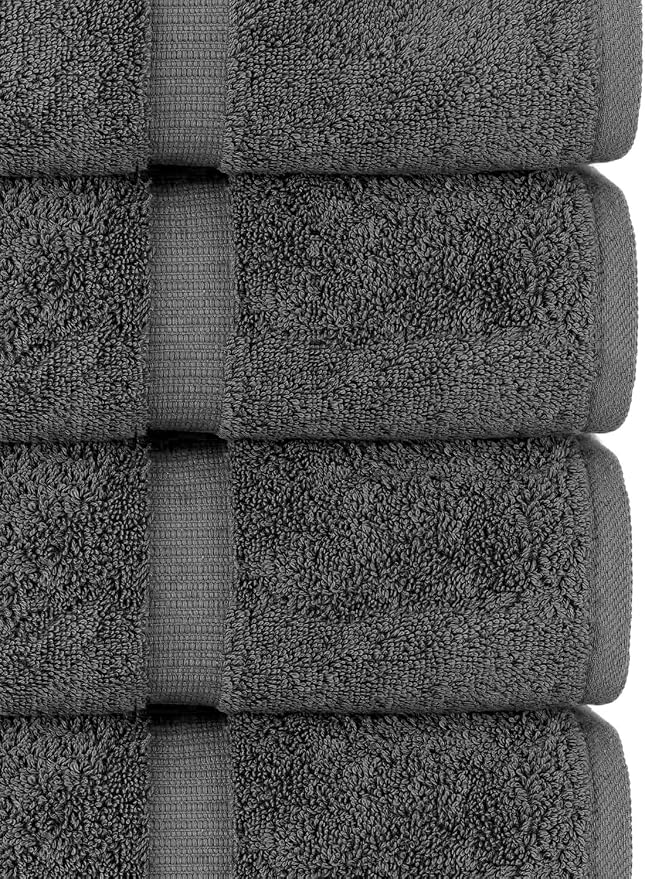 Chakir Turkish Linens 2 Piece Large Bath Towels, 100% Cotton Turkish Towels for Bathroom, Luxury Soft Absorbent Bath Towels, 30 x 60 Inches, Dark Gray
