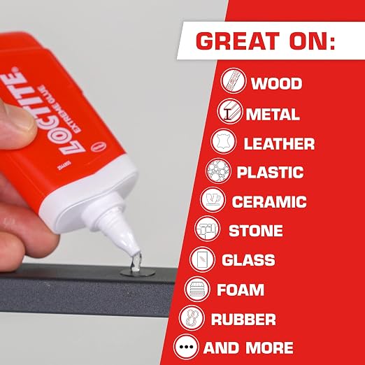 Loctite Extreme Glue, Clear, 1.62 fl oz Tube, 6 Pack - Strong All Purpose Glue for Wood, Metal, Leather, Crafts & Repair, Pastic, & More