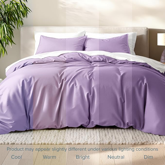 Bare Home Bedding Duvet Cover Extra Long Size - Premium 1800 Super Soft - Lightweight, Cooling Duvet Cover - Soft Breathable Bedding (Twin/Twin XL, Lavender)