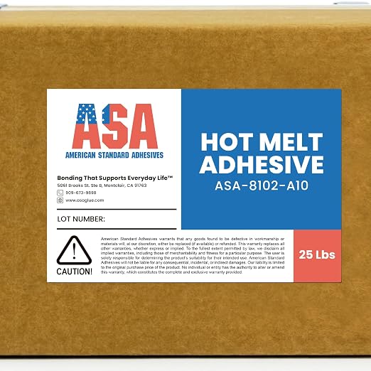 ASA Clear Hot Glue Sticks 7/16" x 10", High Temp, 25 lb Box, 483 Ct | High-temp clear adhesive with strong hold & low stringing. For wood, fabric, plastic & packaging. 25 lb box, 483 sticks.