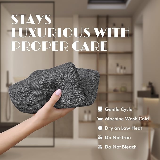 White Classic Dark Gray Washcloths Set for Body and Face Towel, Cotton Wash Cloths Bulk 12 Pack, Spa Fingertip Wash Clothes 12x12 Inch, Soft Absorbent Gym Towels