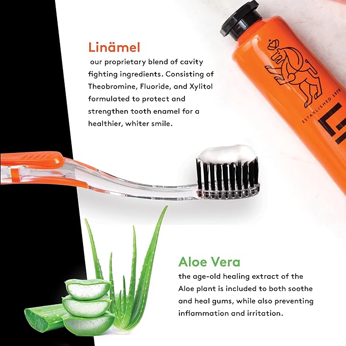 LINHART Toothpaste - Enamel Care, Gentle Formula for Sensitive & Normal Teeth, Supports Healthy Gums and Fresh Breath, Portable On-the-Go Oral Care 3.4 Ounce (Pack of 2) Mint Flavor