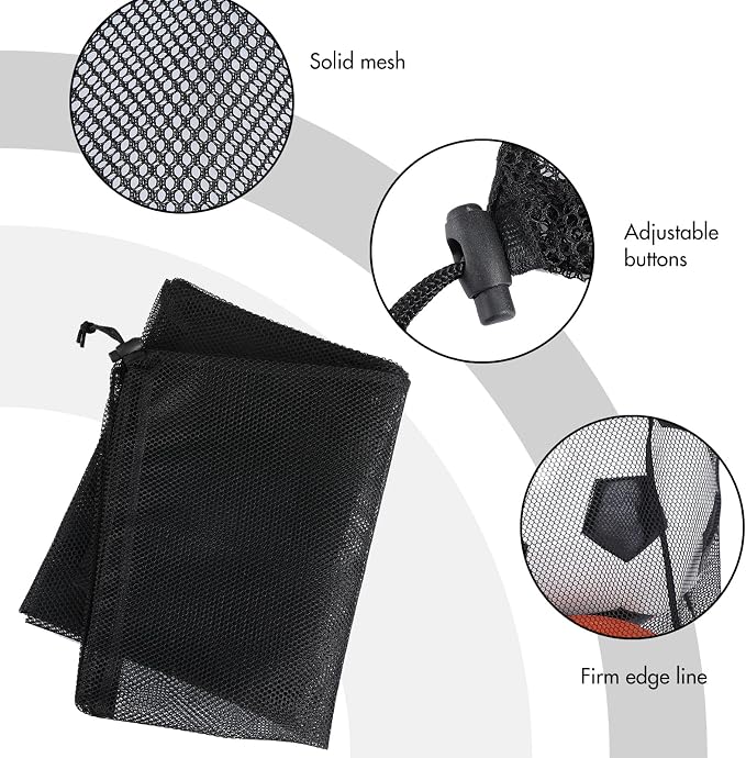 Berlune Large Mesh Laundry Bags, 24 x 36 Inch Bulk Wash Set with Drawstring for Commercial Use, Dorms, Vacation Rentals, Laundromats, Apartments & Facilities(Black,1)