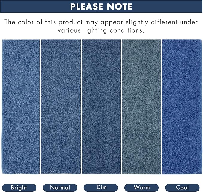 Madison Park Signature Marshmallow Bathroom Rug Non Slip, Luxrurious Plush Bath Mat, Absorbent, Quick Dry, Spa Design Bath Room Décor, 24x40, Navy