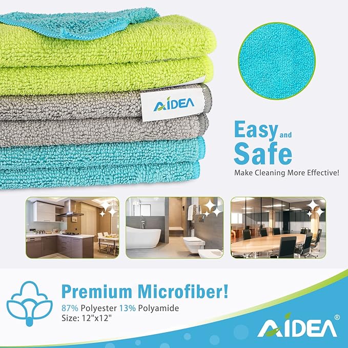 AIDEA Magic Sponges Cleaning Eraser and Microfiber Cleaning Cloths，Highly Absorbent Cleaning Towel