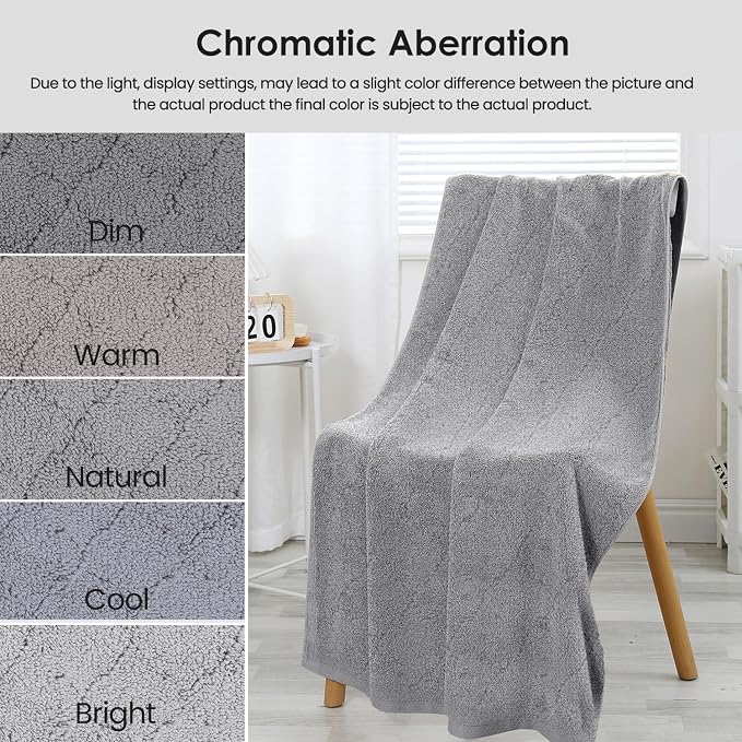 JML Microfiber Bath Towels, 2 Pack, 30 in x 60 in, Grey | Oversized, Ultra Soft, Super Absorbent, Fast Drying, No Fading, Use for Sports, Travel, Fitness, SPA, Yoga