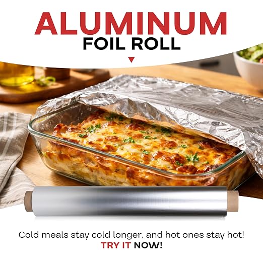 IDL Packaging 18" x 500' Aluminum Foil Refill Roll for WP-180DA FoilMaster Dispenser 18" Width - Standard Tin Foil for Grilling, Wrapping, Smoking, Baking - Food Safe Disposable Foil Wrap