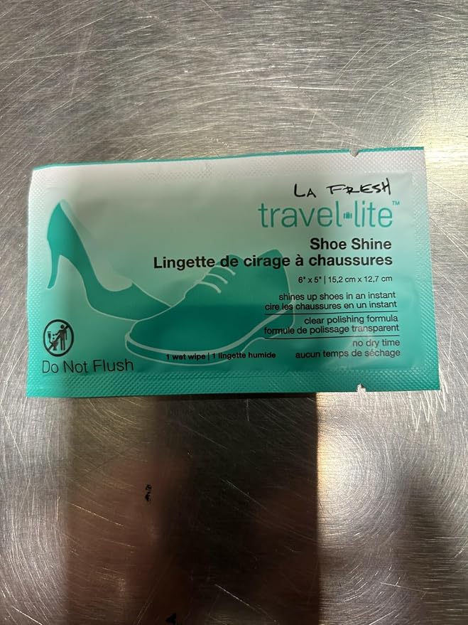 LA Fresh Travel Lite Pre-Moistened Shoe Shine Wipes Case of 200 Individually Wrapped Streak-Free Cleaning Wipes Perfect for Use On Leather and Convenient Size for On The Go