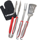 Cuisinart 3‑Piece Stainless Steel BBQ Grilling Tool Set with Grill Glove – Outdoor Grill Accessories, Perfect Grilling Gift for Men, Dads & Grill Masters, CGS-134