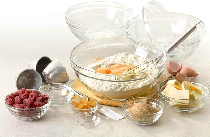 Duralex Made In France - Lys Stackable Clear Glass Bowl, 1-1/2 Quarts 8 Inches