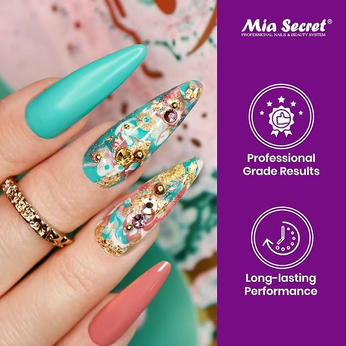 Mia Secret PREMIER NAIL BRUSHES 100% Kolinsky Hair MADE IN USA Prenium Nail Art Brushes (Pink, 8 OR / -4 OR)