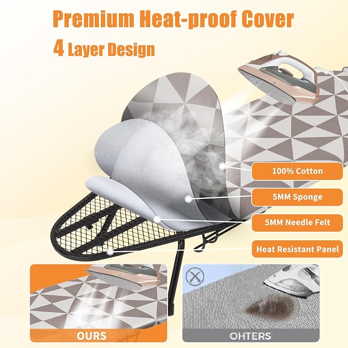 Small Tabletop Ironing Board with Iron Holder, Portable Iron Board with Non-Slip Feet, Foldable Mini Ironing Board with Cover and Pad for Home, Travel & Apartment, 12x32 Grey (Ironing Not Included)