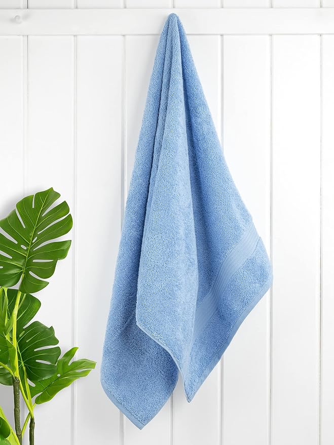 Cotton Paradise 100% Cotton Turkish Towel Set, Soft Absorbent Quick Dry, 4 Piece Bath Towel Set, Sky Blue