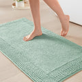 Madison Park Splendor Reversible 100% Cotton Bath Rug, 20 x 30, Green | Tufted Bathroom Mat, 3000 GSM, Hotel Quality, Luxurious Plush, Medium Pile, Absorbent, Quick Dry, OEKO-TEX, Shower Room Décor