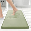 Smiry Memory Foam Bath Mat 24x16, Extra Soft and Absorbent Bathroom Mats, Non Slip Washable Carpet for Floor, Shower and Tub, Sage Green